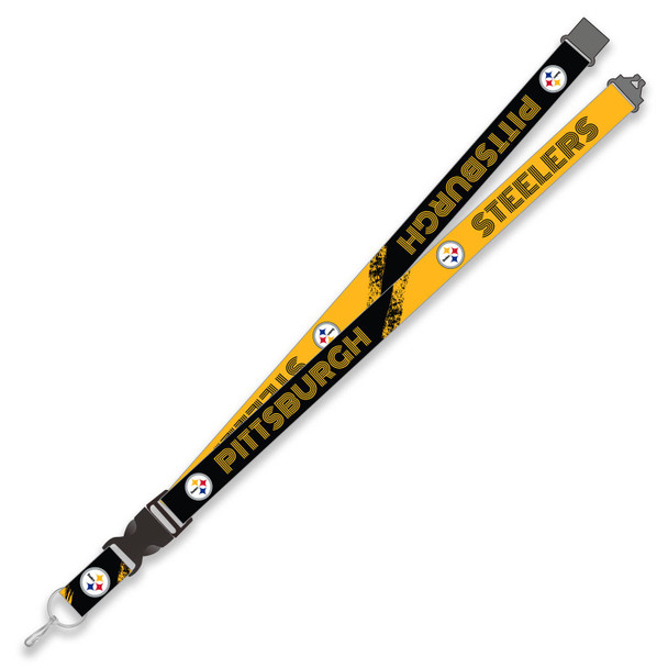 NFL Pittsburgh Steelers Crossfade Lanyard Keychain ID Holder NFL Fan Accessory