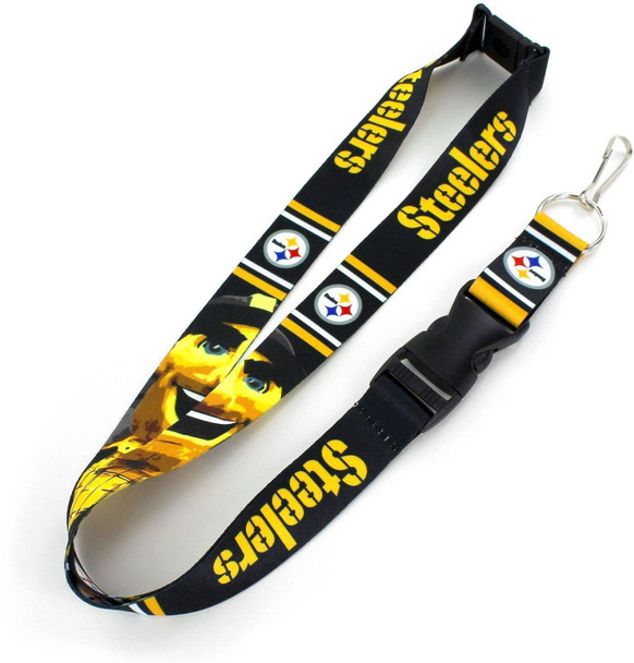 NFL Pittsburgh Steelers Mascot Lanyard Keychain ID Holder NFL Fan Accessory