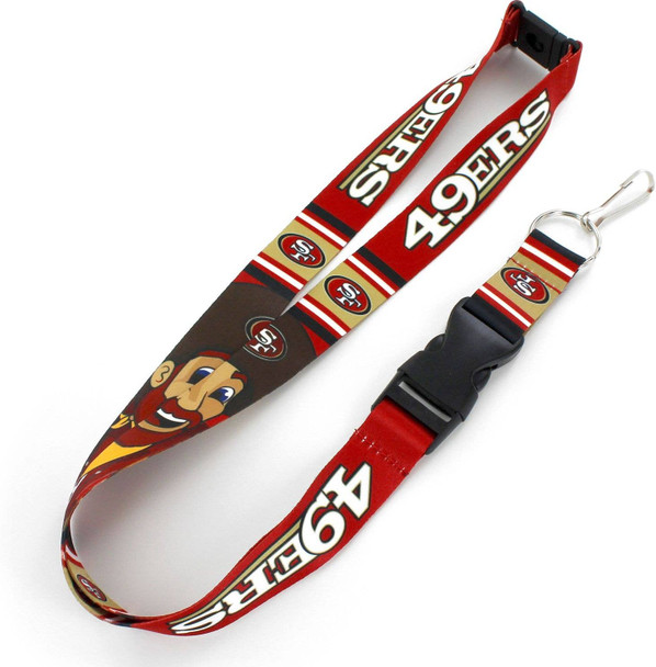 NFL San Francisco 49ers Mascot Lanyard Keychain ID Holder NFL Fan Accessory