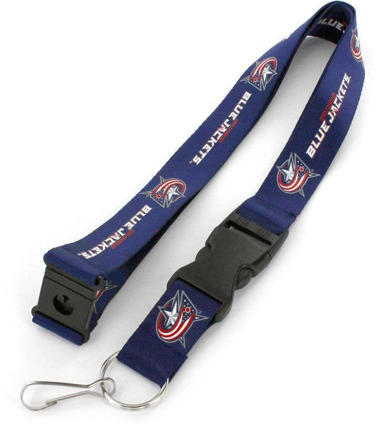 NHL Columbus Blue Jackets Team Lanyard Keychain ID Holder NHL Fan Accessory, Blue