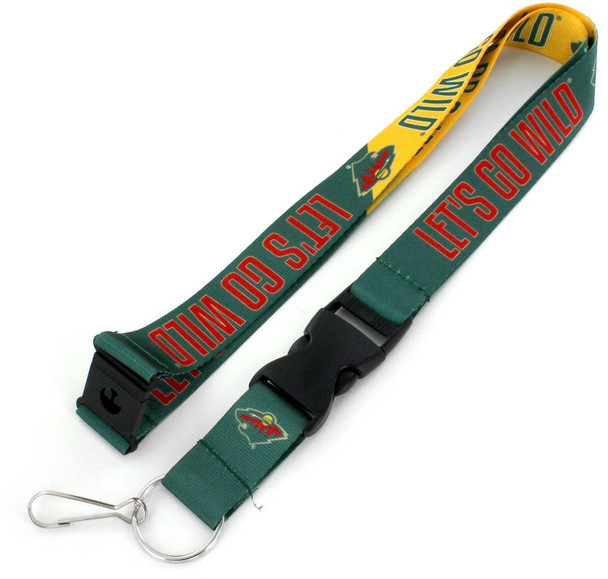 NHL Minnesota Wild Slogan Lanyard Keychain ID Holder NHL Fan Accessory