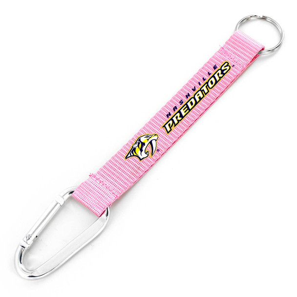 NHL Nashville Predators Pink Carabiner Lanyard Keychain ID Holder NHL Fan Accessory Keychain