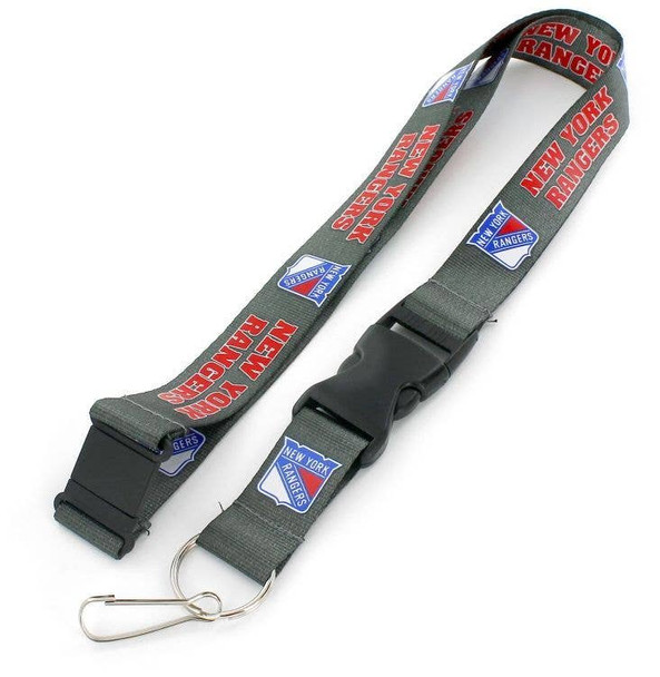 NHL New York Rangers Team Lanyard Keychain ID Holder NHL Fan Accessory, Charcoal