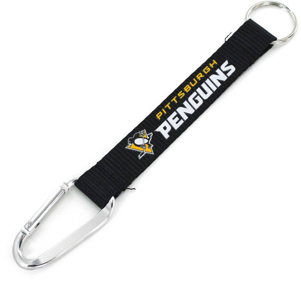 NHL Pittsburgh Penguins Carabiner Lanyard Keychain ID Holder NHL Fan Accessory Keychain