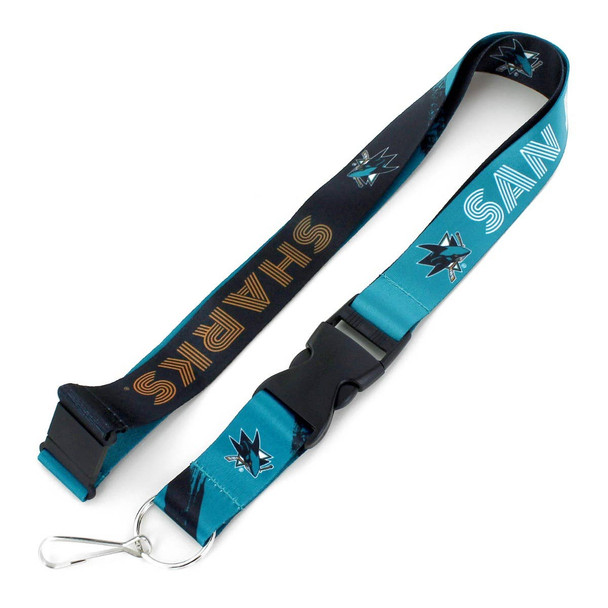 NHL San Jose Sharks Crossfade Lanyard Keychain ID Holder NHL Fan Accessory