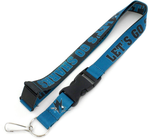 NHL San Jose Sharks Slogan Lanyard Keychain ID Holder NHL Fan Accessory