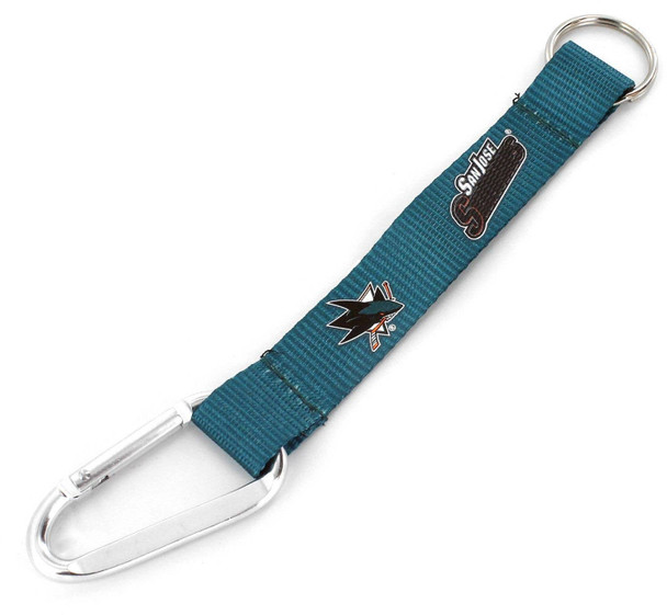 NHL San Jose Sharks Carabiner Lanyard Keychain ID Holder NHL Fan Accessory Keychain