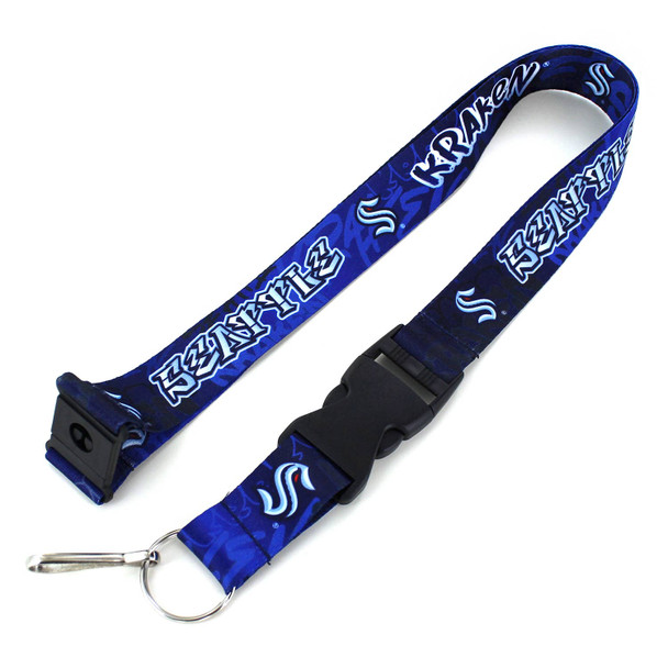 NHL Seattle Kraken Graffiti Lanyard Keychain ID Holder NHL Fan Accessory