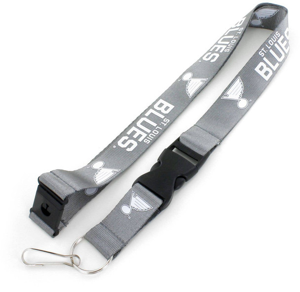 NHL St. Louis Blues Team Lanyard Keychain ID Holder NHL Fan Accessory, Charcoal