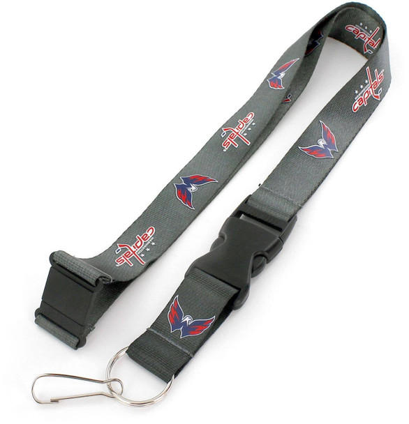 NHL Washington Capitals Team Lanyard Keychain ID Holder NHL Fan Accessory, Charcoal