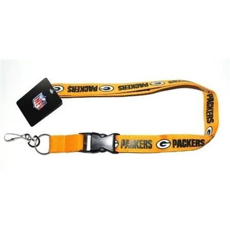 Green Bay Packers Yellow Team Lanyard Keychain ID Holder NFL Fan Accessory