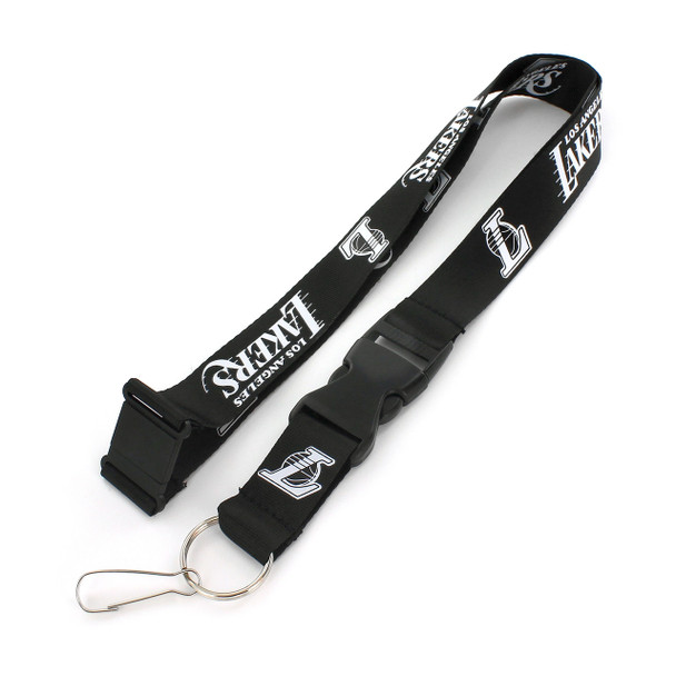 Los Angeles Lakers(Black and White)Team Lanyard Keychain ID Holder NBA Fan Accessory