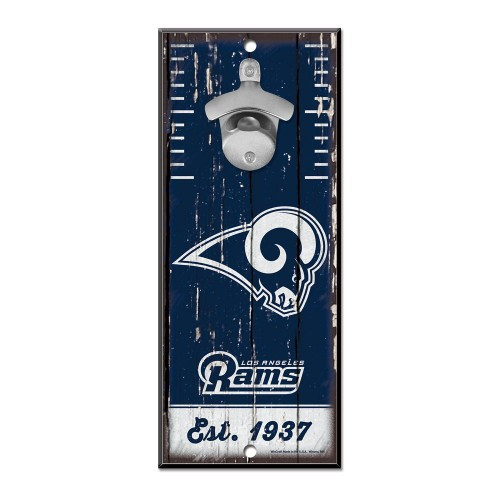Los Angeles Rams Sign Wood 5x11 Bottle Opener