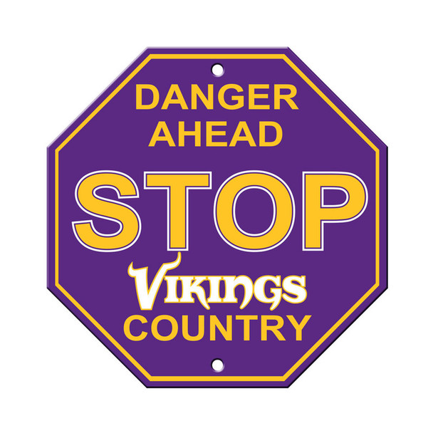 Minnesota Vikings 12x12 Plastic Stop Sign