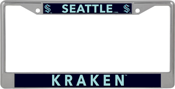 Seattle Kraken Frame Chrome License Plate