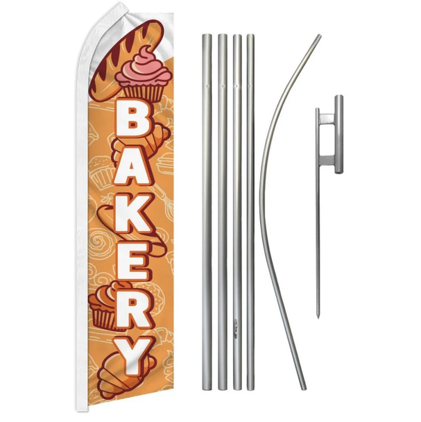 Bakery (White) Super Flag & Pole Kit