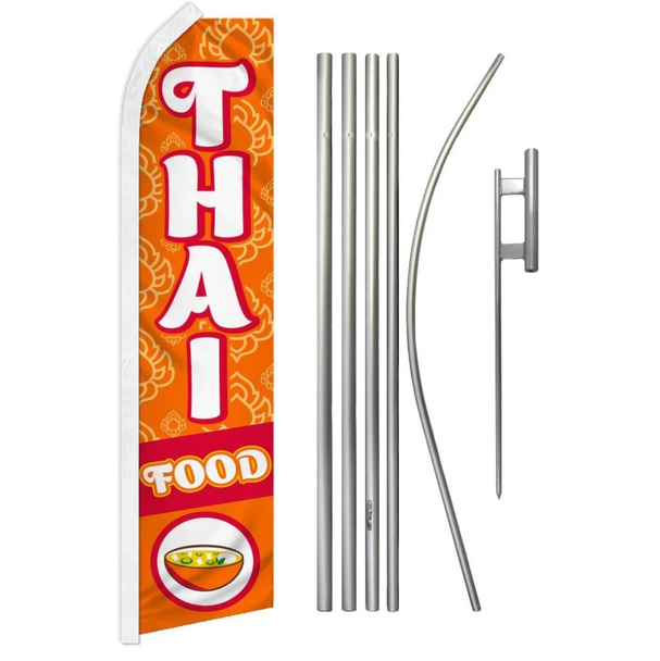 Thai Food Super Flag & Pole Kit