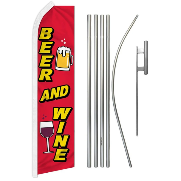 Beer and Wine Super Flag & Pole Kit