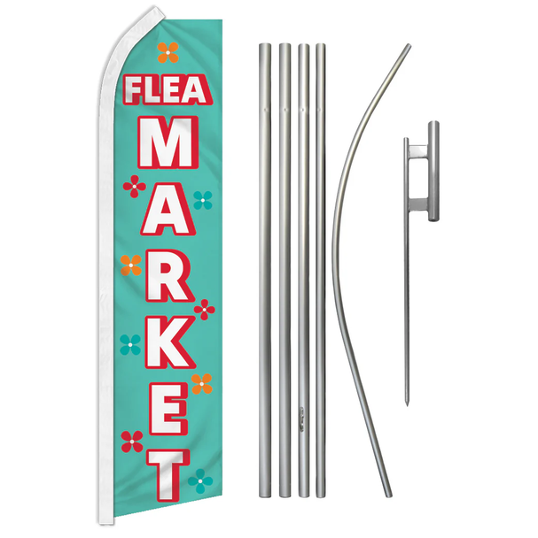 Flea Market (Flowers) Super Flag & Pole Kit