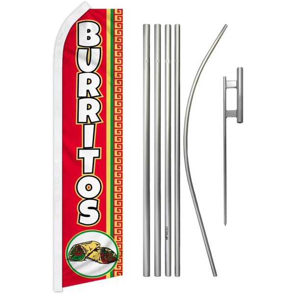 Burritos (Red) Super Flag & Pole Kit