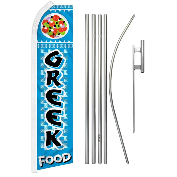 Greek Food Super Flag & Pole Kit