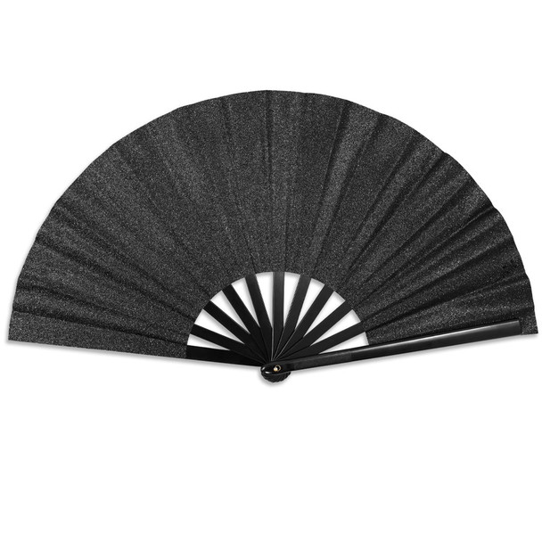 Glitter Black X-Large Hand Fan