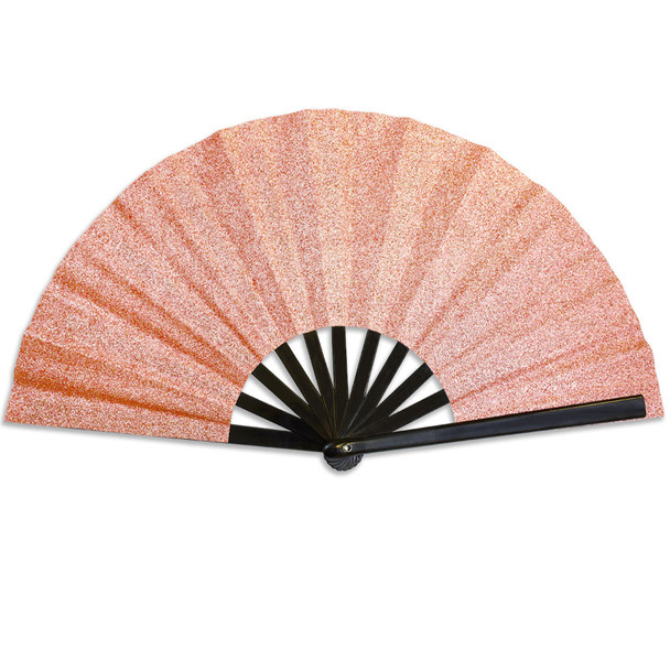 Glitter Rose Gold X-Large Hand Fan