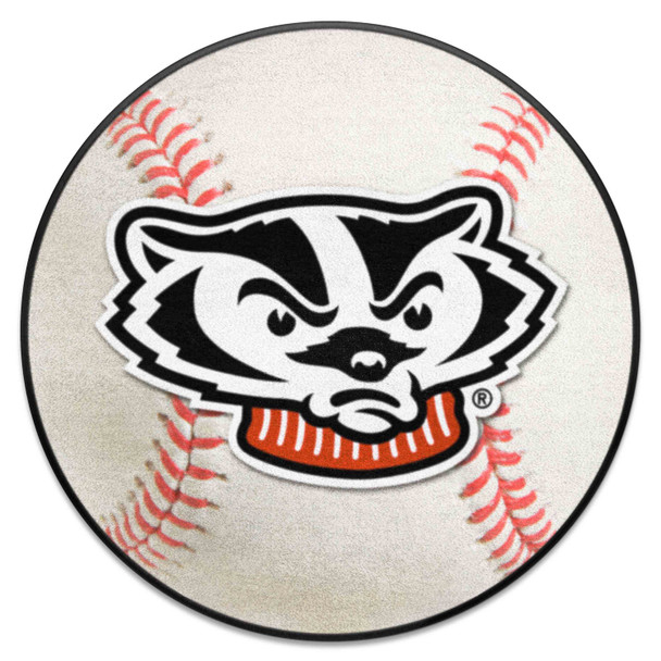 Wisconsin Badgers Baseball Rug - 27in. Diameter A