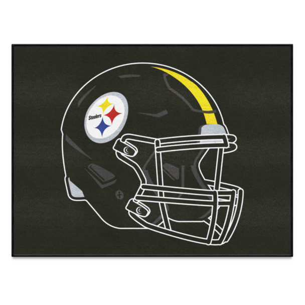 Pittsburgh Steelers All-Star Rug - 34 in. x 42.5 in. Steelers Helmet Logo