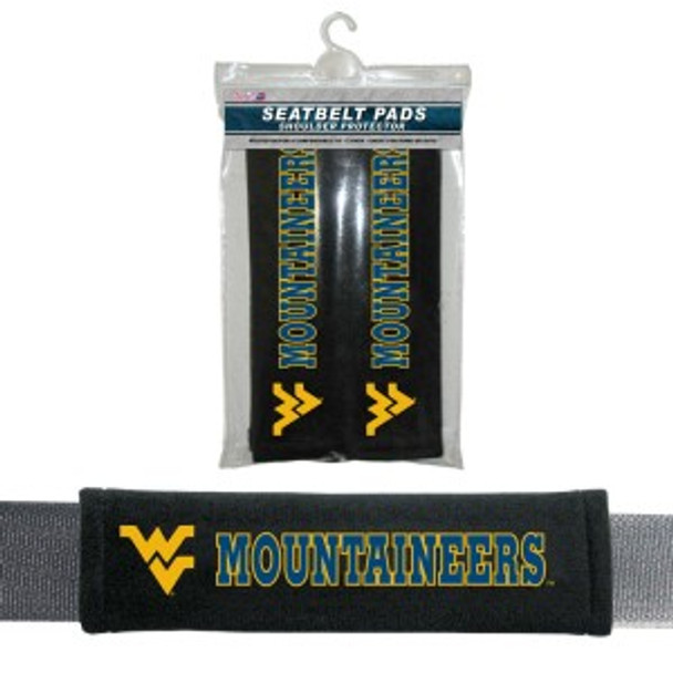 West Virginia Mountaineers Seat Belt Pads Velour