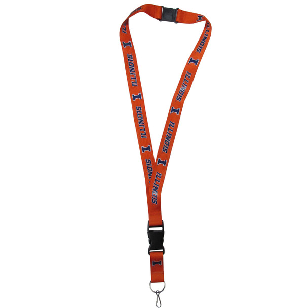 Illinois Fighting Illini Lanyard Keychain ID Holder NCAA Fan Accessory