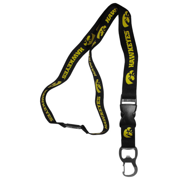 Iowa Hawkeyes Lanyard Keychain ID Holder NCAA Fan Accessory, Bottle Opener