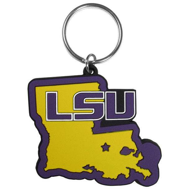 LSU Tigers Home State Flexi Key Chain LSU Tigers Home State Flexi Key Chain