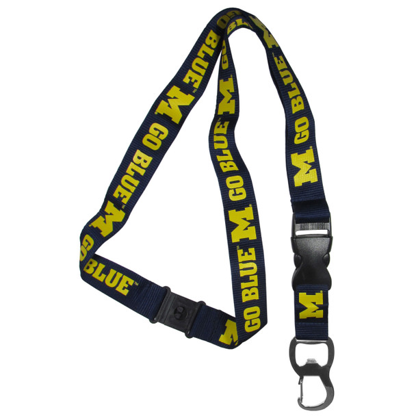 Michigan Wolverines Lanyard Keychain ID Holder NCAA Fan Accessory, Bottle Opener