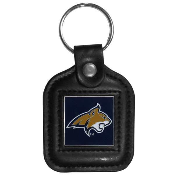 Montana State Bobcats Square Leatherette Key Chain