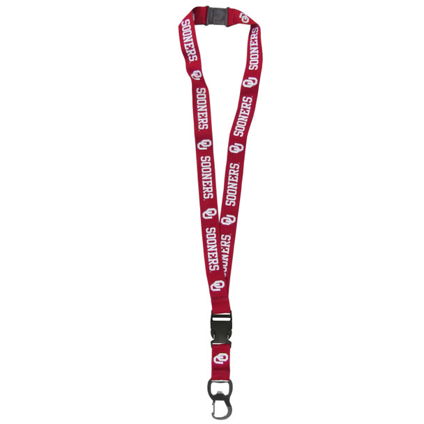 Oklahoma Sooners Lanyard Keychain ID Holder NCAA Fan Accessory, Bottle Opener