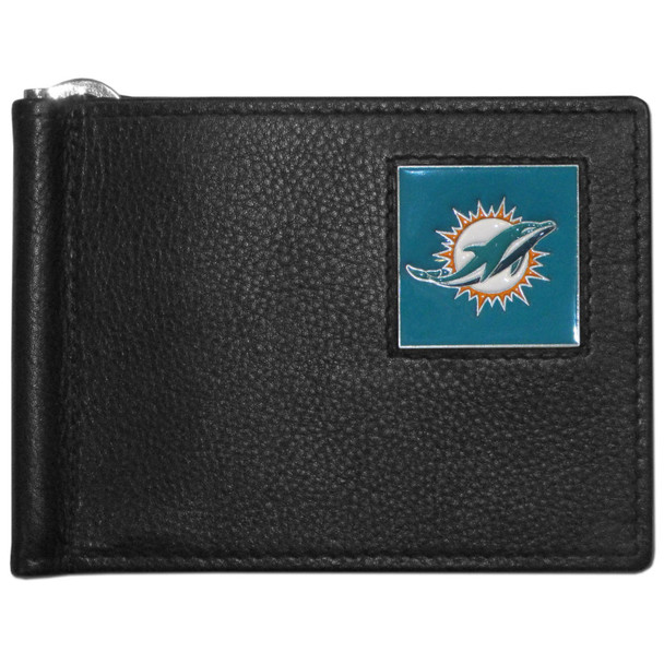 Miami Dolphins Leather Bill Clip Wallet