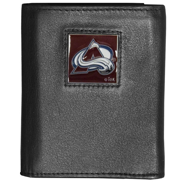 Colorado Avalanche¬Æ Deluxe Leather Tri-fold Wallet Packaged in Gift Box
