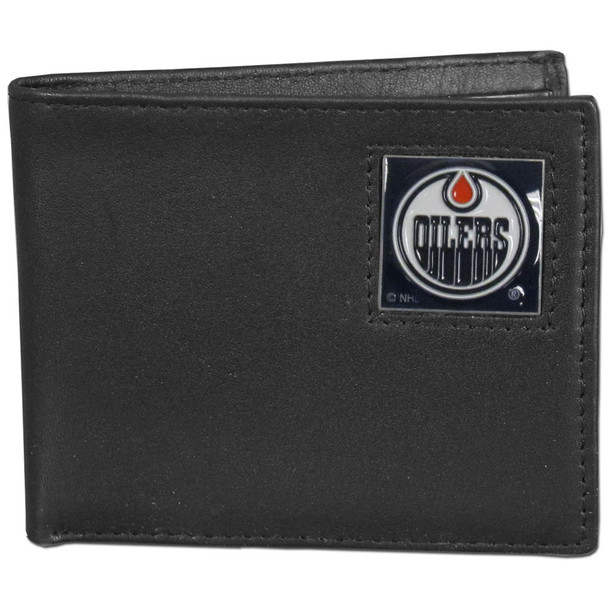 Edmonton Oilers¬Æ Leather Bi-fold Wallet Packaged in Gift Box