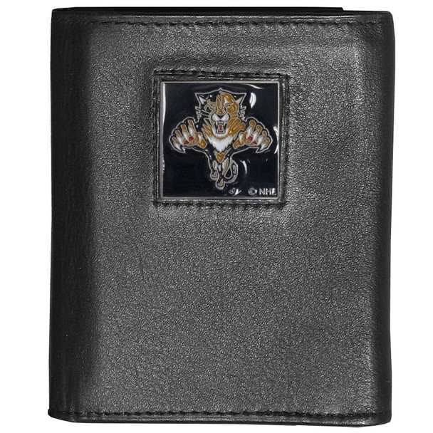 Florida Panthers¬Æ Deluxe Leather Tri-fold Wallet Packaged in Gift Box