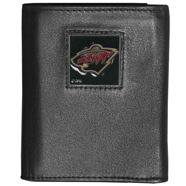 Minnesota Wild¬Æ Deluxe Leather Tri-fold Wallet