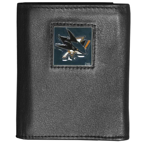 San Jose Sharks¬Æ Deluxe Leather Tri-fold Wallet