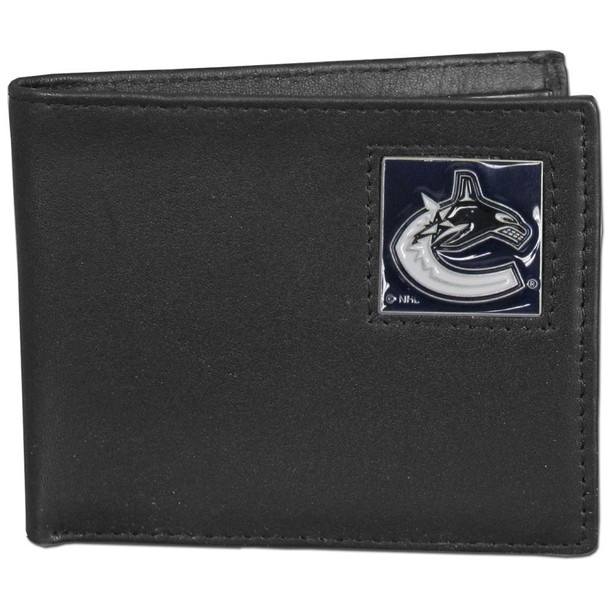 Vancouver Canucks¬Æ Leather Bi-fold Wallet Packaged in Gift Box