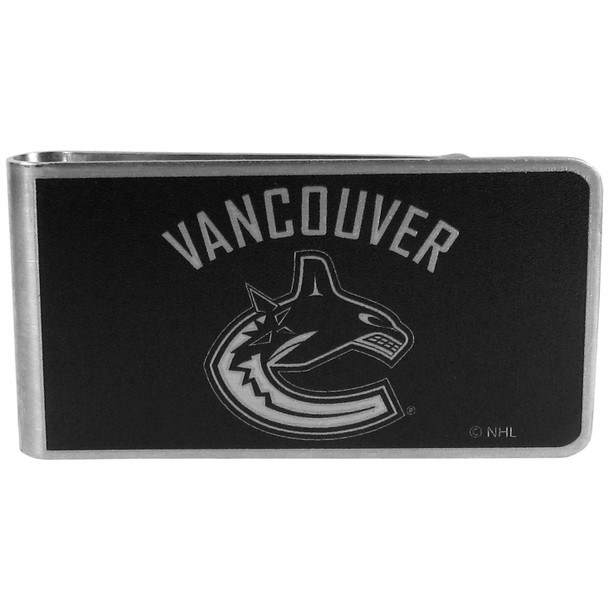 Vancouver Canucks¬Æ Black and Steel Money Clip