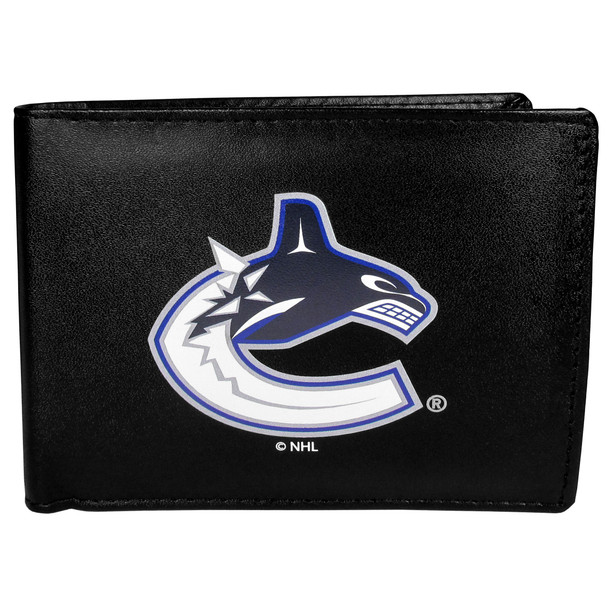 Vancouver Canucks® Leather Bi-fold Wallet, Large Logo Vancouver Canucks® Leather Bi-fold Wallet, Large Logo