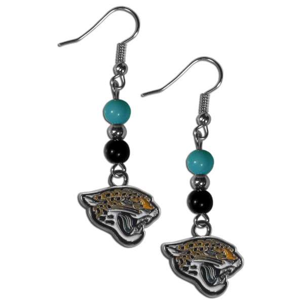Jacksonville Jaguars Fan Bead Dangle Earrings