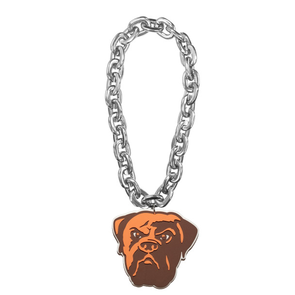 Cleveland Browns Fan Chain Necklace NFL Foam Chain Fan Gear Silver