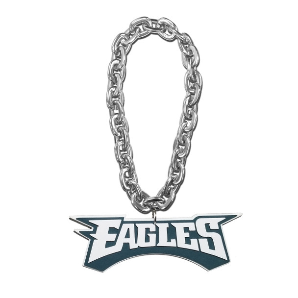 Philadelphia Eagles Fan Chain Necklace NFL Foam Chain Fan Gear Silver