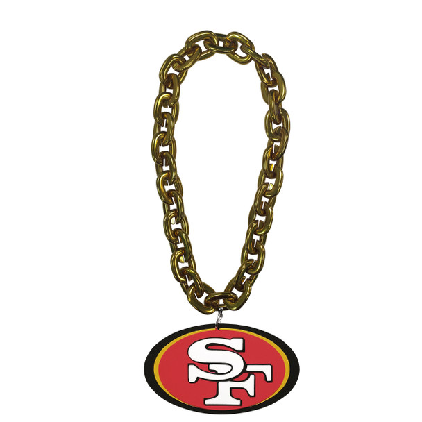 San Francisco 49ers Fan Chain Necklace NFL Foam Chain Fan Gear Gold