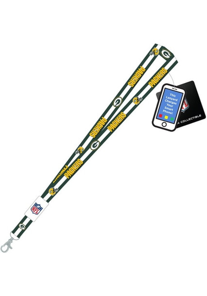Green Bay Packers  Charging Lanyard iPhone iPad USB Cable NFL Fan Gear